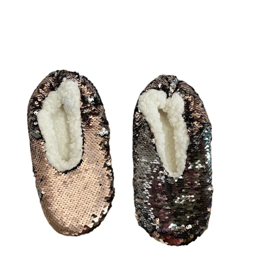 Girls Sequin Slippers Size 2